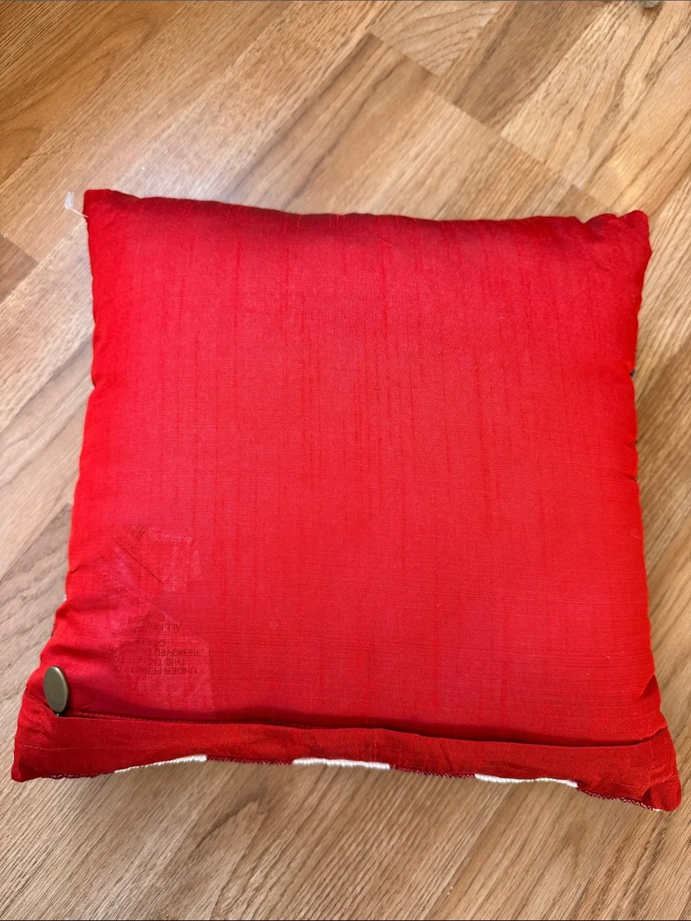 Pier 1 Beaded Chevron Accent Pillow - Red, Navy & Cream